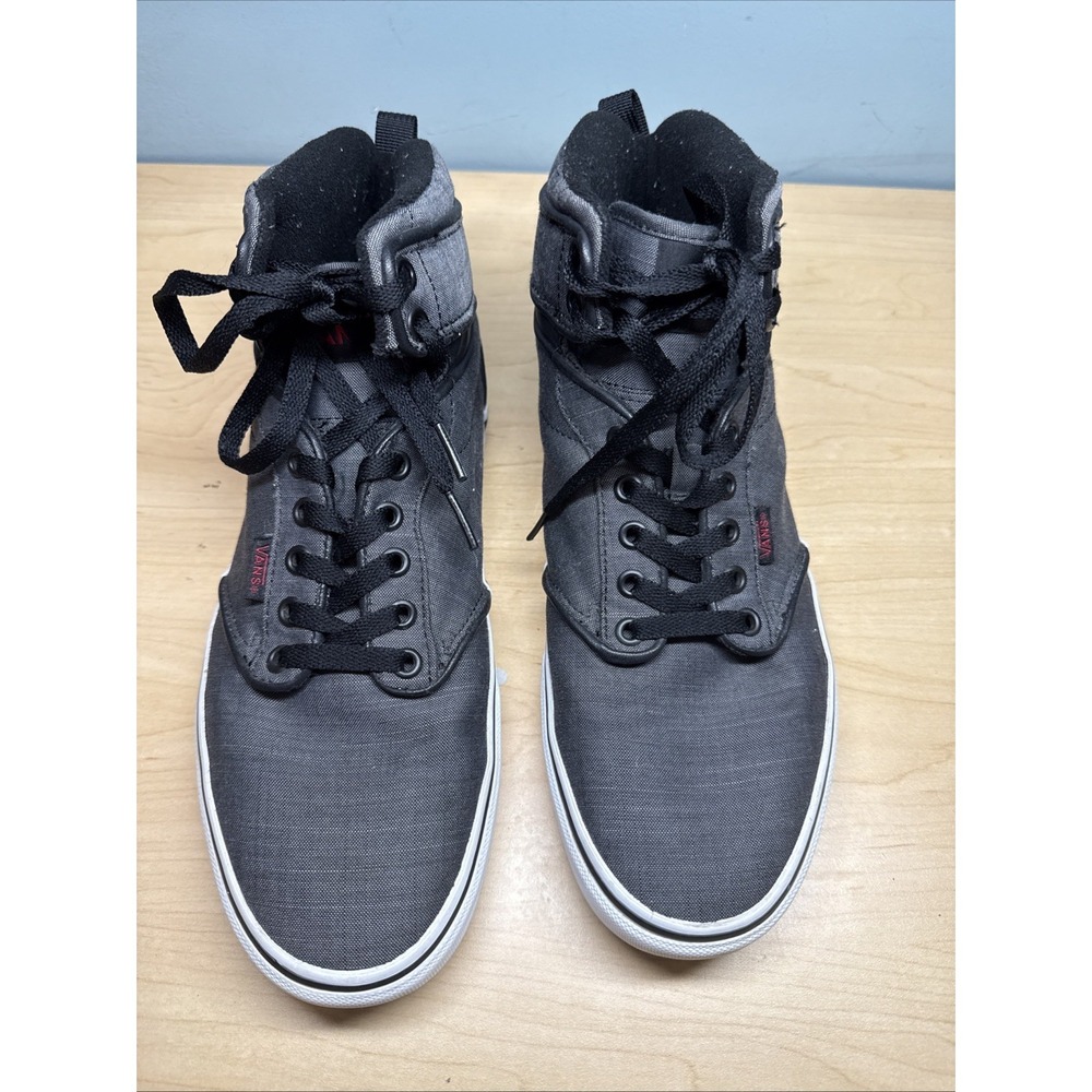 Vans Off the Wall Gray High Top Men's 9.5 Black & Red Tag Black Line